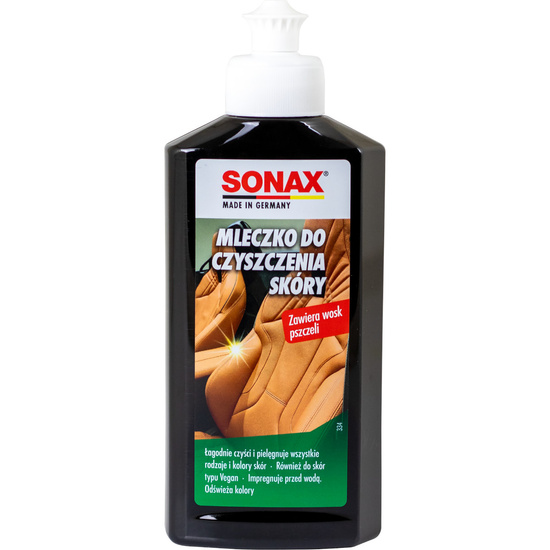 267fd1736fc13159fa6453a9a50204c7.jpg SONAX Mleczko do czyszczenia skóry 250 ml - 291141 - z woskiem pszczelim