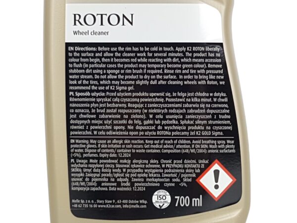 46fc765b9194d334182bccc0a92fed47.jpg K2 ROTON 700ml - Wysoce efektywny płyn do mycia felg | Krwawa felga